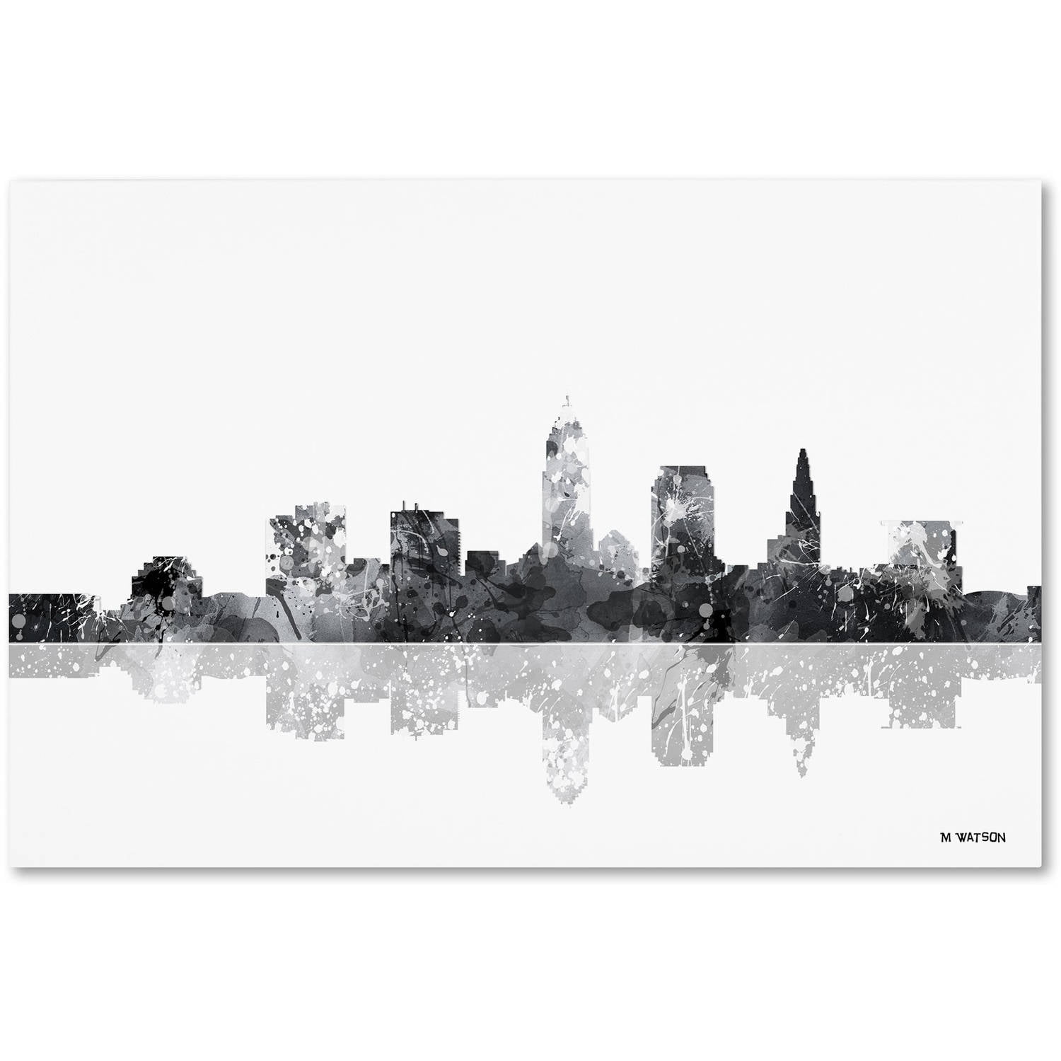 Trademark Fine Art "Cleveland Ohio Skyline BG-1" Canvas Art by Marlene Watson