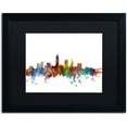 thumbnail image 1 of Trademark Fine Art 'Cleveland Ohio Skyline' Canvas Art by Michael Tompsett, Black Matte, Black Frame, 1 of 4