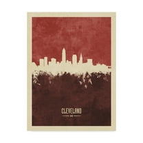 Trademark Fine Art 'Cleveland Ohio Skyline Red II' Canvas Art by Michael Tompsett