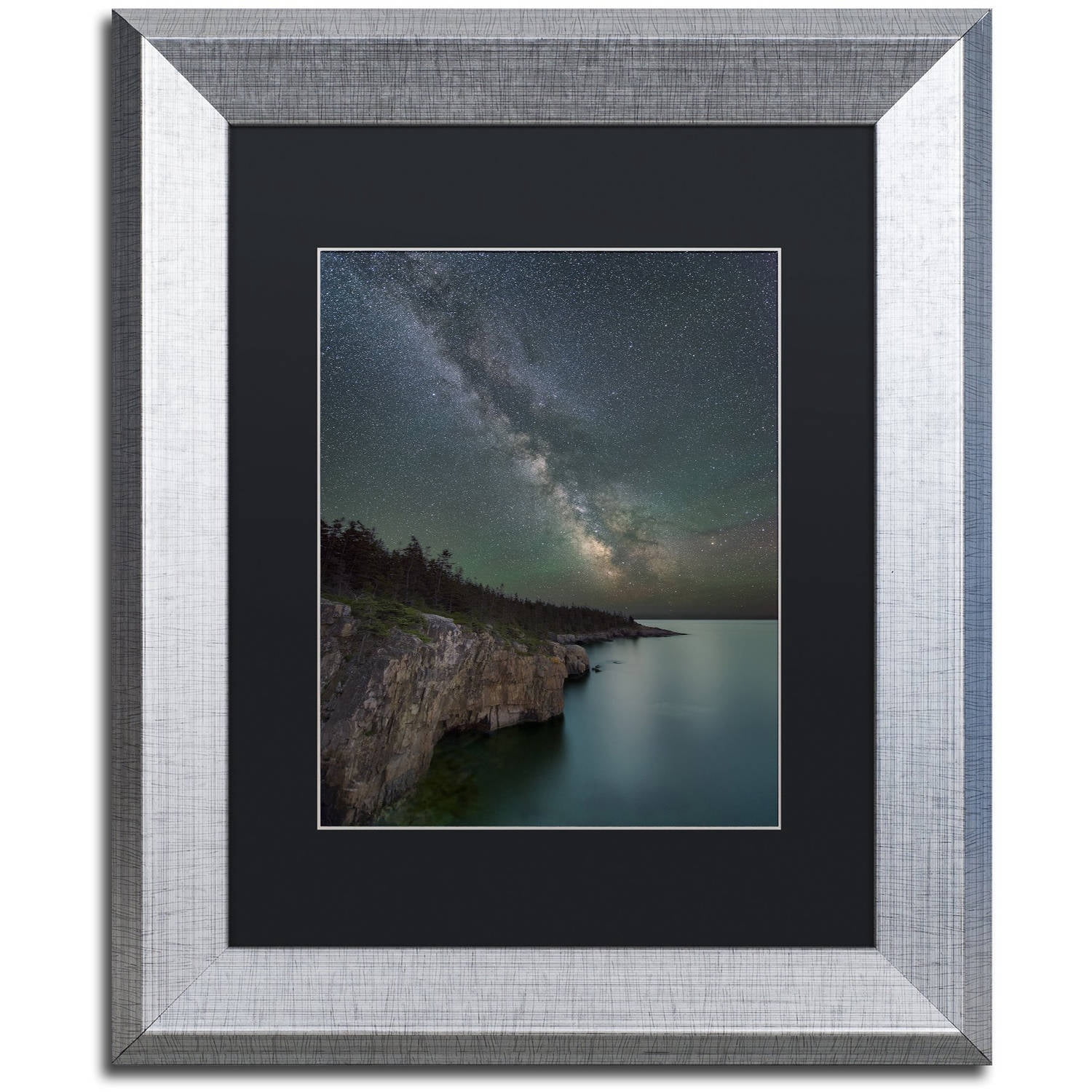 Trademark Fine Art 'Cliff Point' Canvas Art by Michael Blanchette Photography, Black Matte, Silver Frame