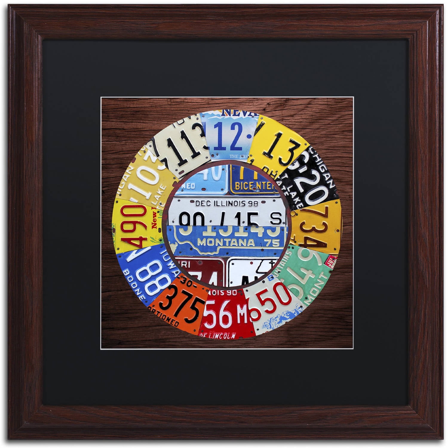 Trademark Fine Art 'Clock Square' Canvas Art by Design Turnpike, Black Matte, Wood Frame