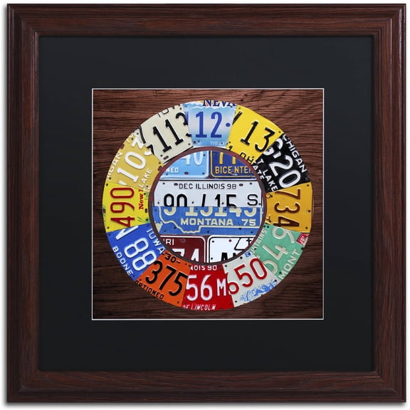Trademark Fine Art 'Clock Square' Canvas Art by Design Turnpike, Black Matte, Wood Frame