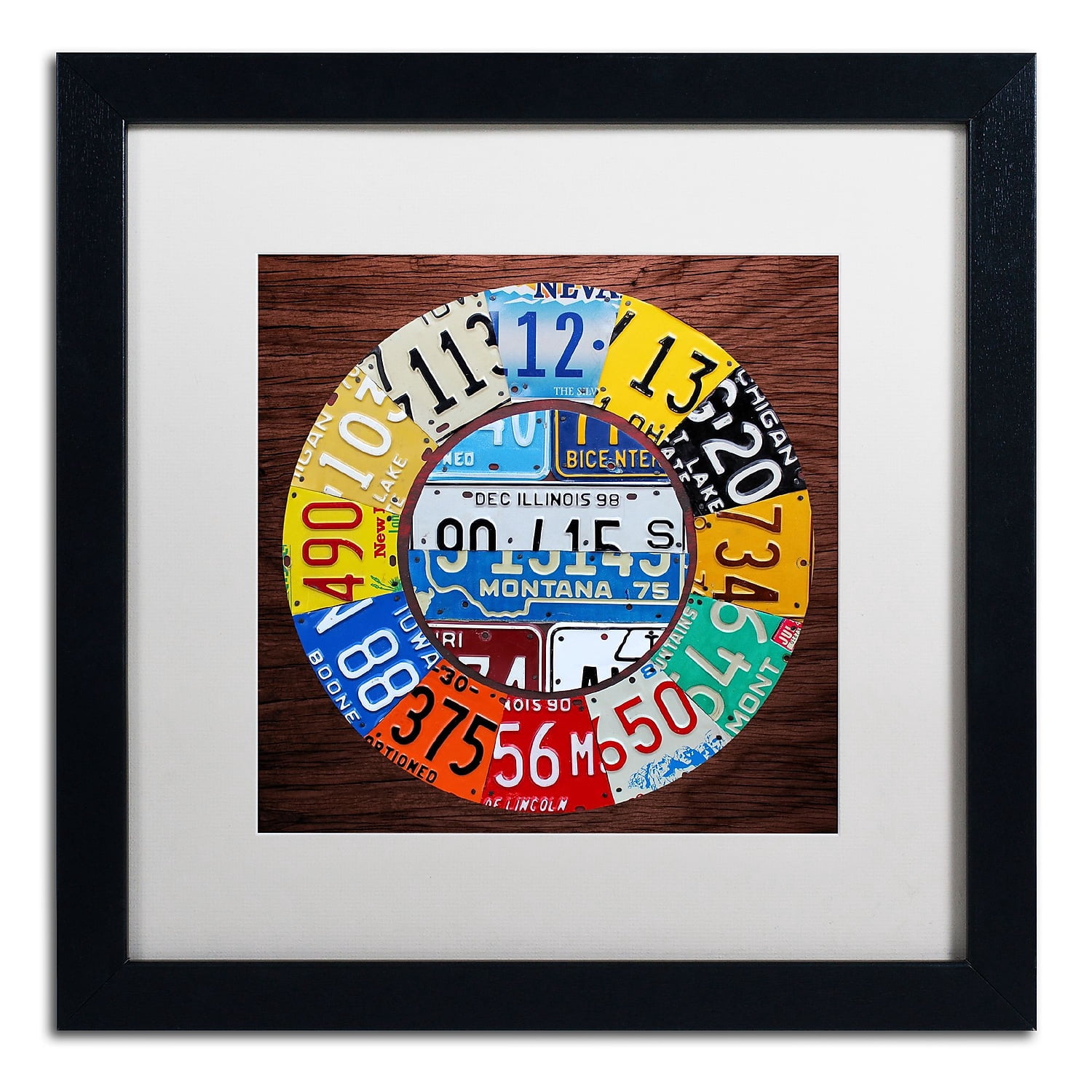 Trademark Fine Art 'Clock Square' Canvas Art by Design Turnpike, White Matte, Black Frame