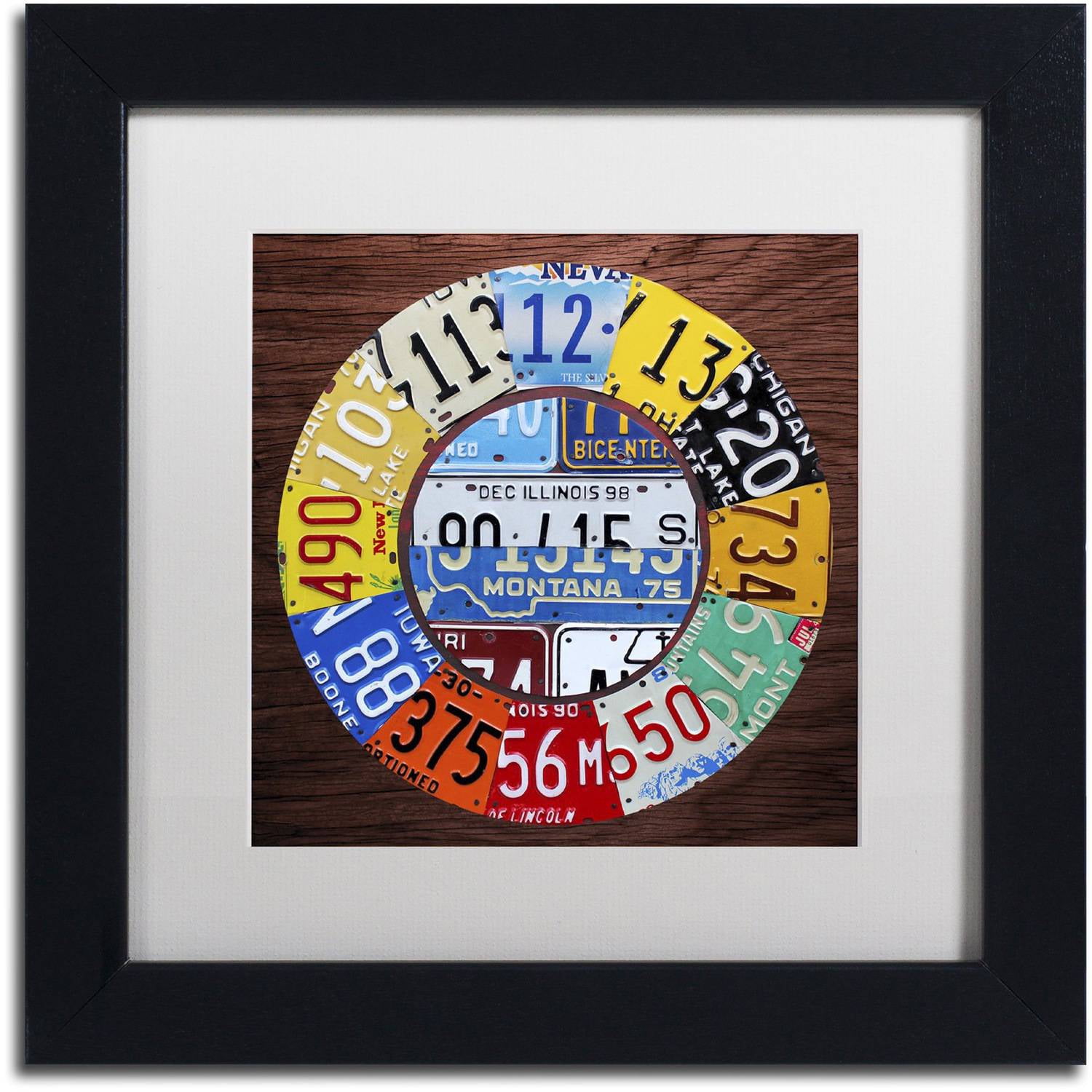 Trademark Fine Art 'Clock Square' Canvas Art by Design Turnpike, White Matte, Black Frame