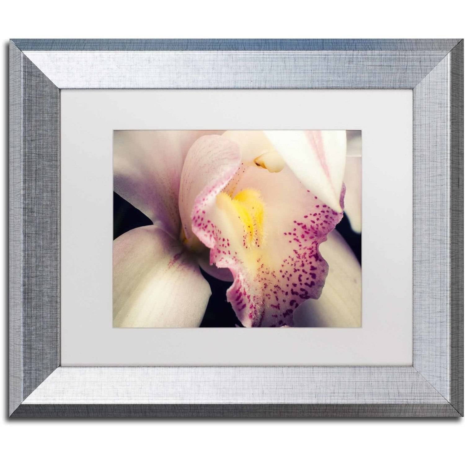Trademark Fine Art 'Close-Up of Orchid' Canvas Art by PIPA Fine Art, White Matte, Silver Frame