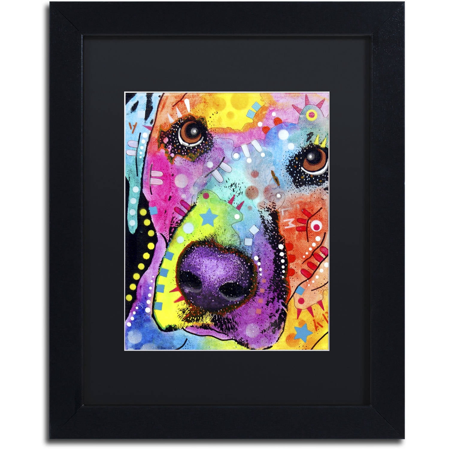 Trademark Fine Art "Closeup Labrador" Canvas Art by Dean Russo, Black Matte, Black Frame