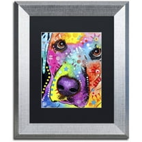 Trademark Fine Art "Closeup Labrador" Canvas Art by Dean Russo, Black Matte, Silver Frame