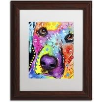 Trademark Fine Art "Closeup Labrador" Canvas Art by Dean Russo, White Matte, Wood Frame
