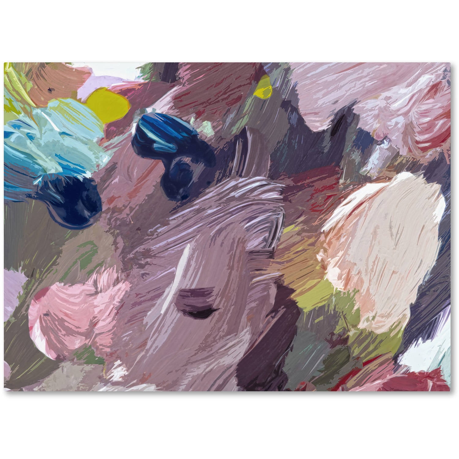 Abstract Multicolor Brushstroke Canvas Wall Art, 20" x 25"