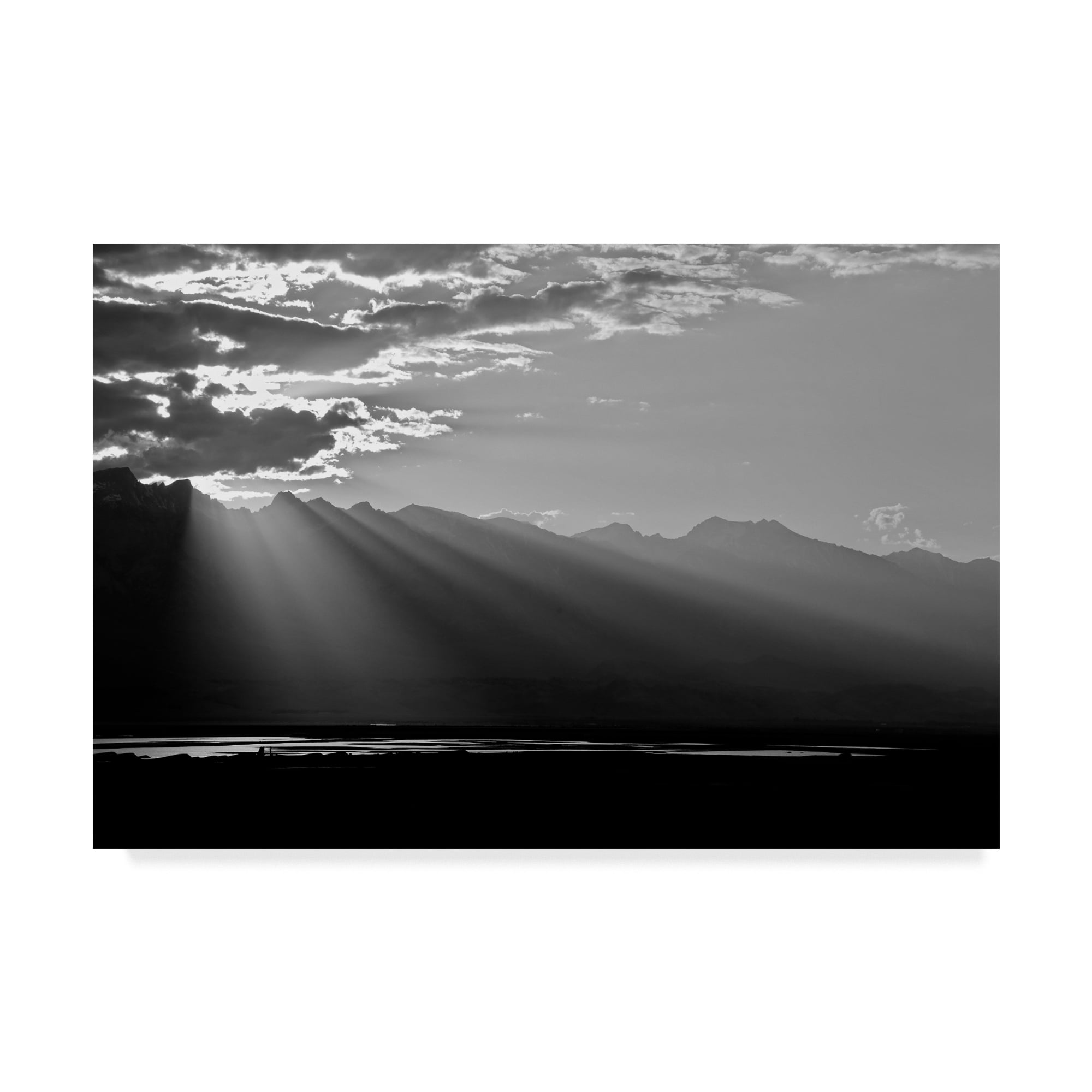 Trademark Fine Art 'Clouds Rays In Black and White' Canvas Art by American School