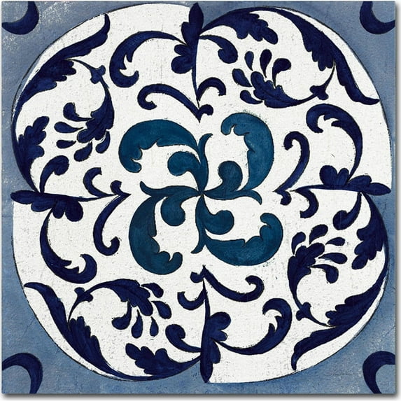 Trademark Fine Art "Coast Lines I Indigo and Cream" Canvas Art by Silvia Vassileva