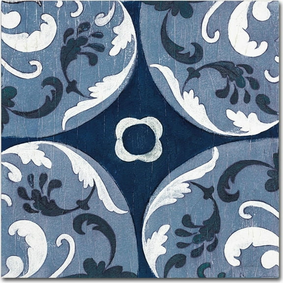 Trademark Fine Art "Coast Lines II Indigo and Cream" Canvas Art by Silvia Vassileva