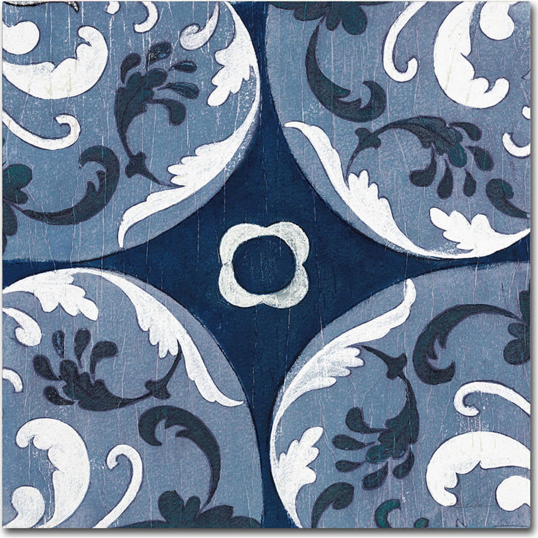 Trademark Fine Art "Coast Lines II Indigo and Cream" Canvas Art by Silvia Vassileva