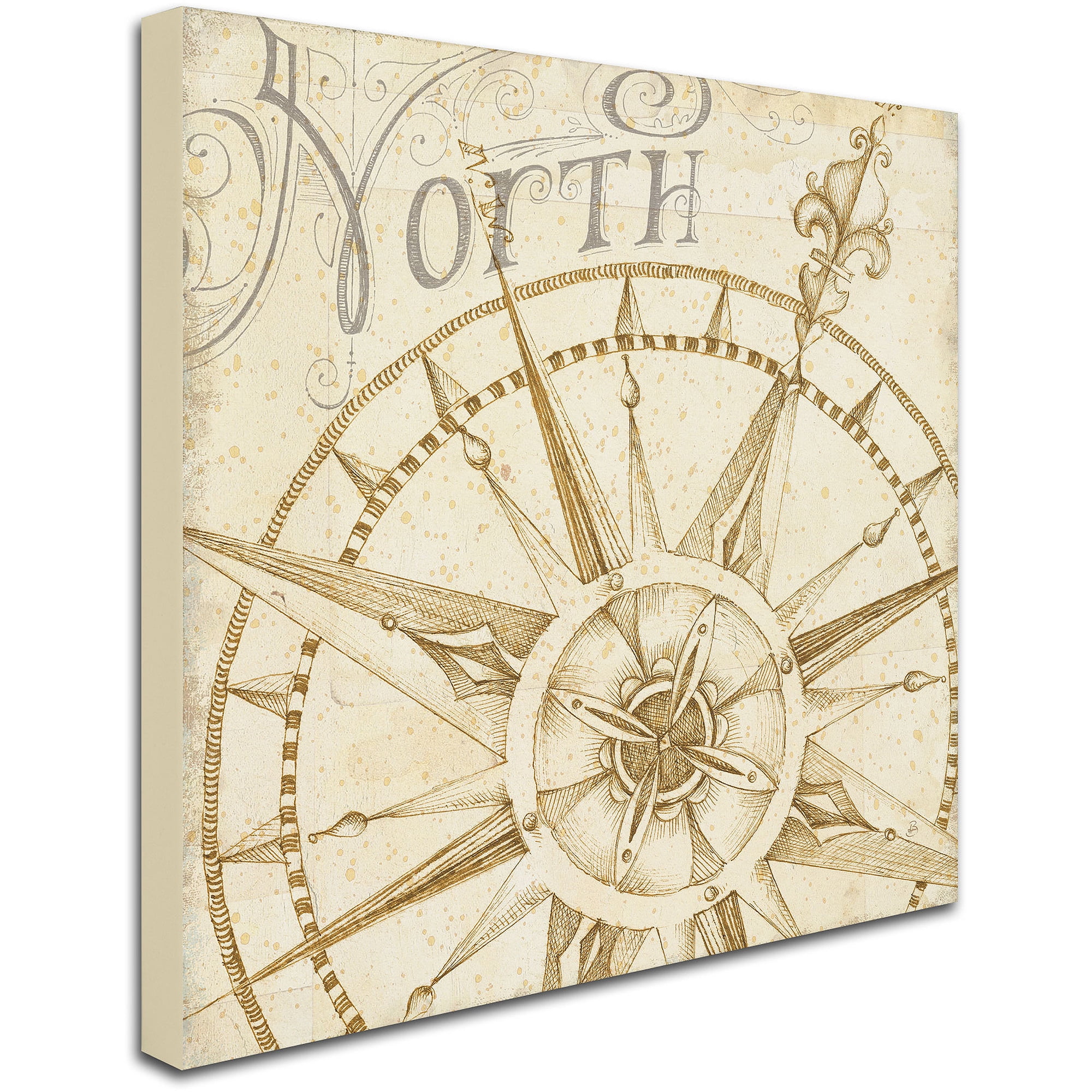 Trademark Fine Art "Coast to Coast Sepia I" Canvas Art by Daphne Brissonnet