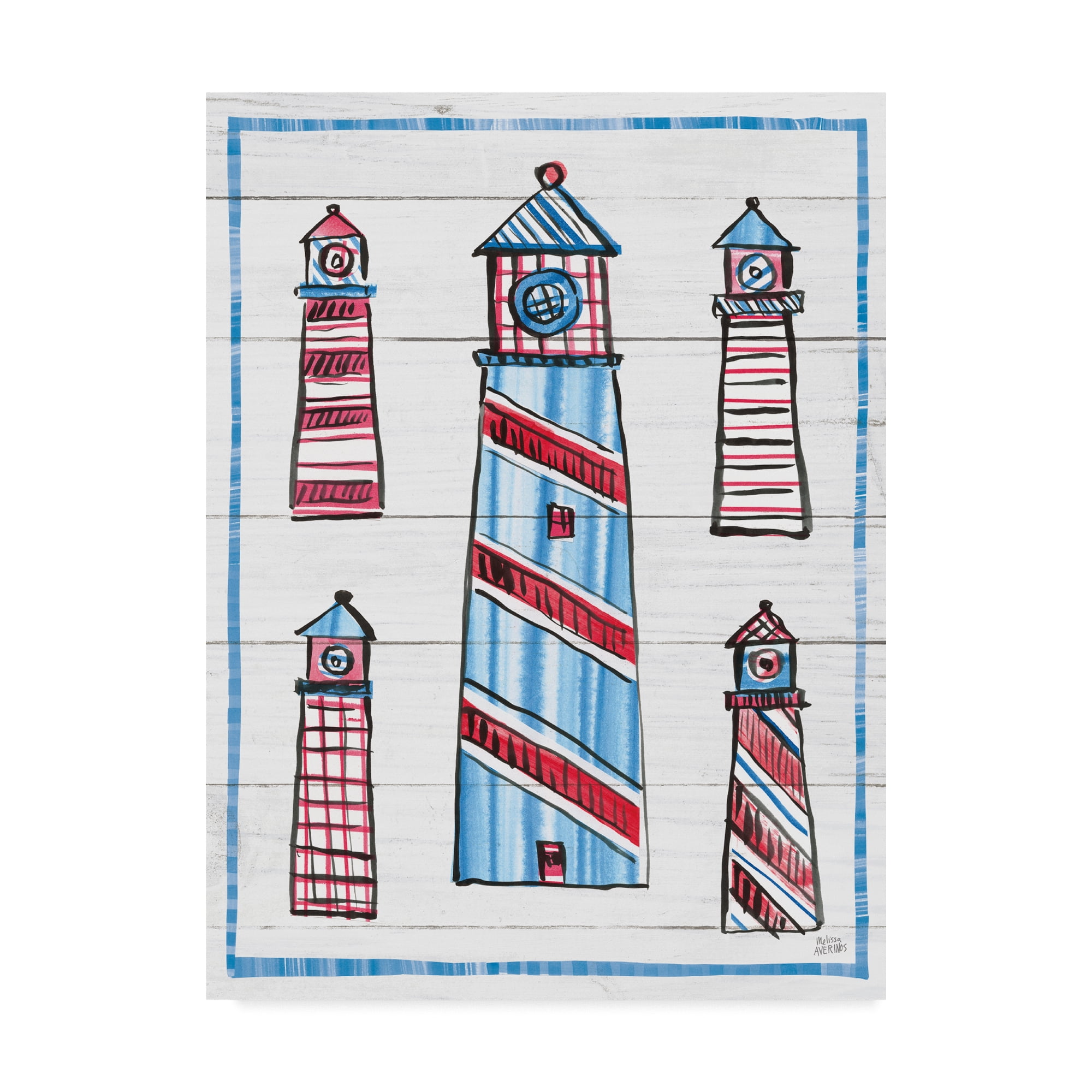 Trademark Fine Art 'Coastal Americana II Shiplap' Canvas Art by Melissa Averinos