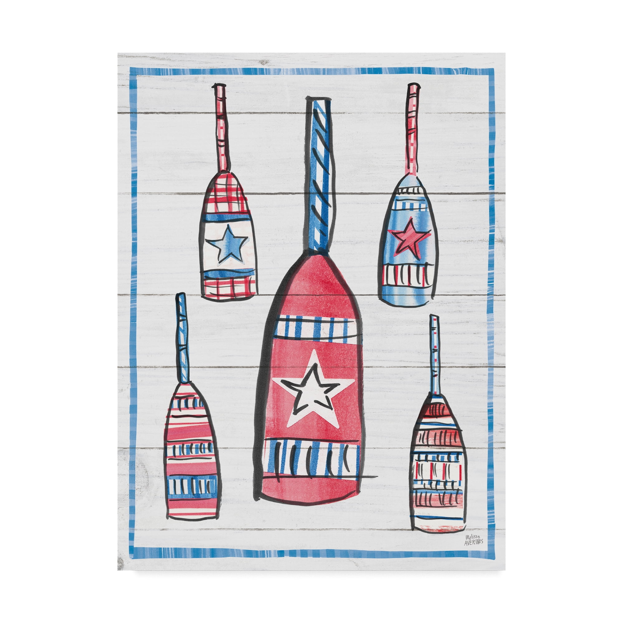 Trademark Fine Art 'Coastal Americana III Shiplap' Canvas Art by Melissa Averinos