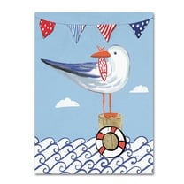 Trademark Fine Art 'Coastal Bird II on Blue' Canvas Art by Farida Zaman