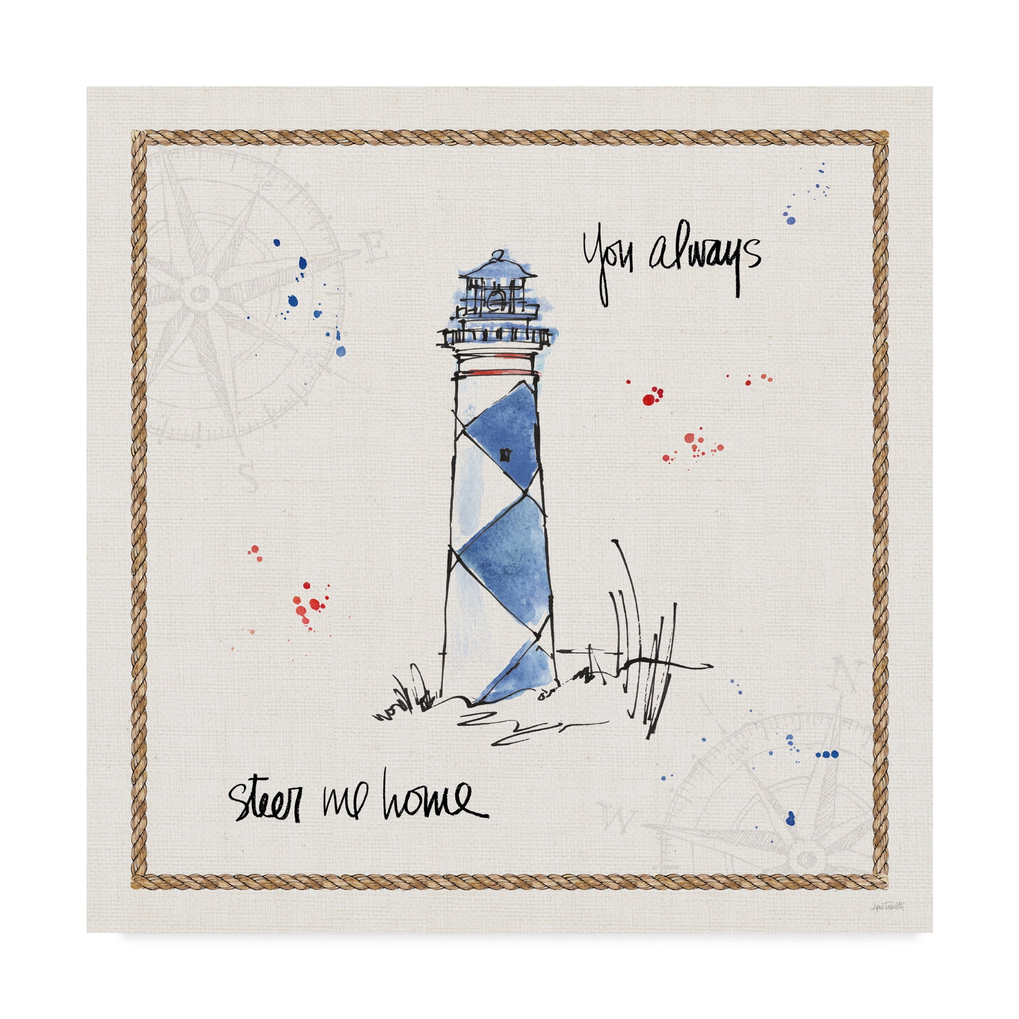 Trademark Fine Art 'Coastal Buoys IV' Canvas Art by Anne Tavoletti