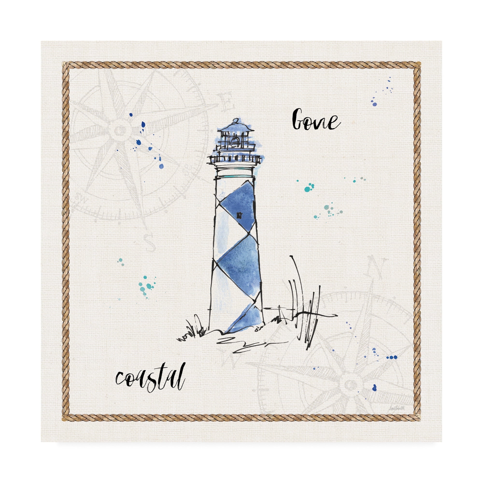 Trademark Fine Art 'Coastal Buoys IV Coastal' Canvas Art by Anne Tavoletti
