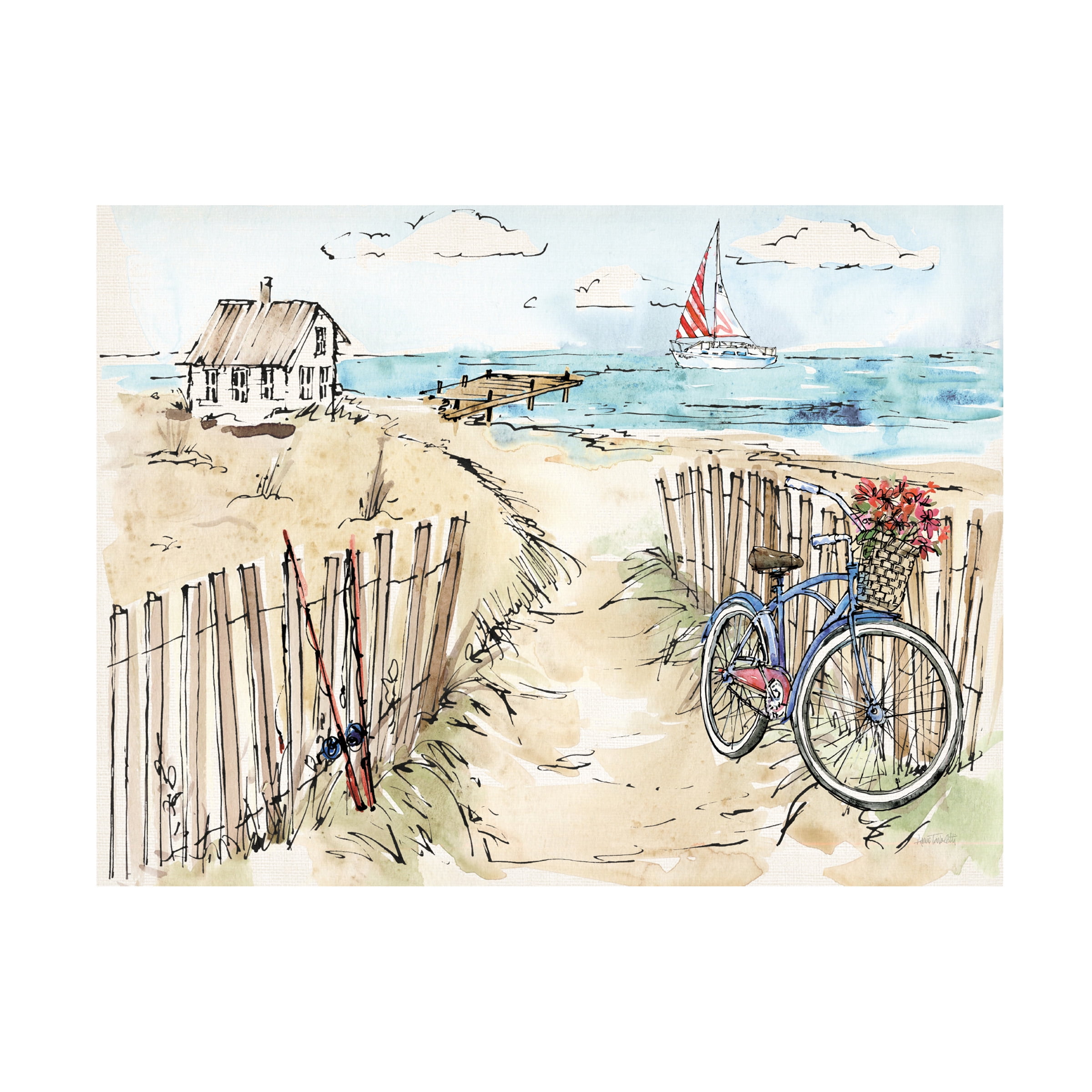 Trademark Fine Art Anne Tavoletti Coastal Catch V Canvas Wall Art - 18x24