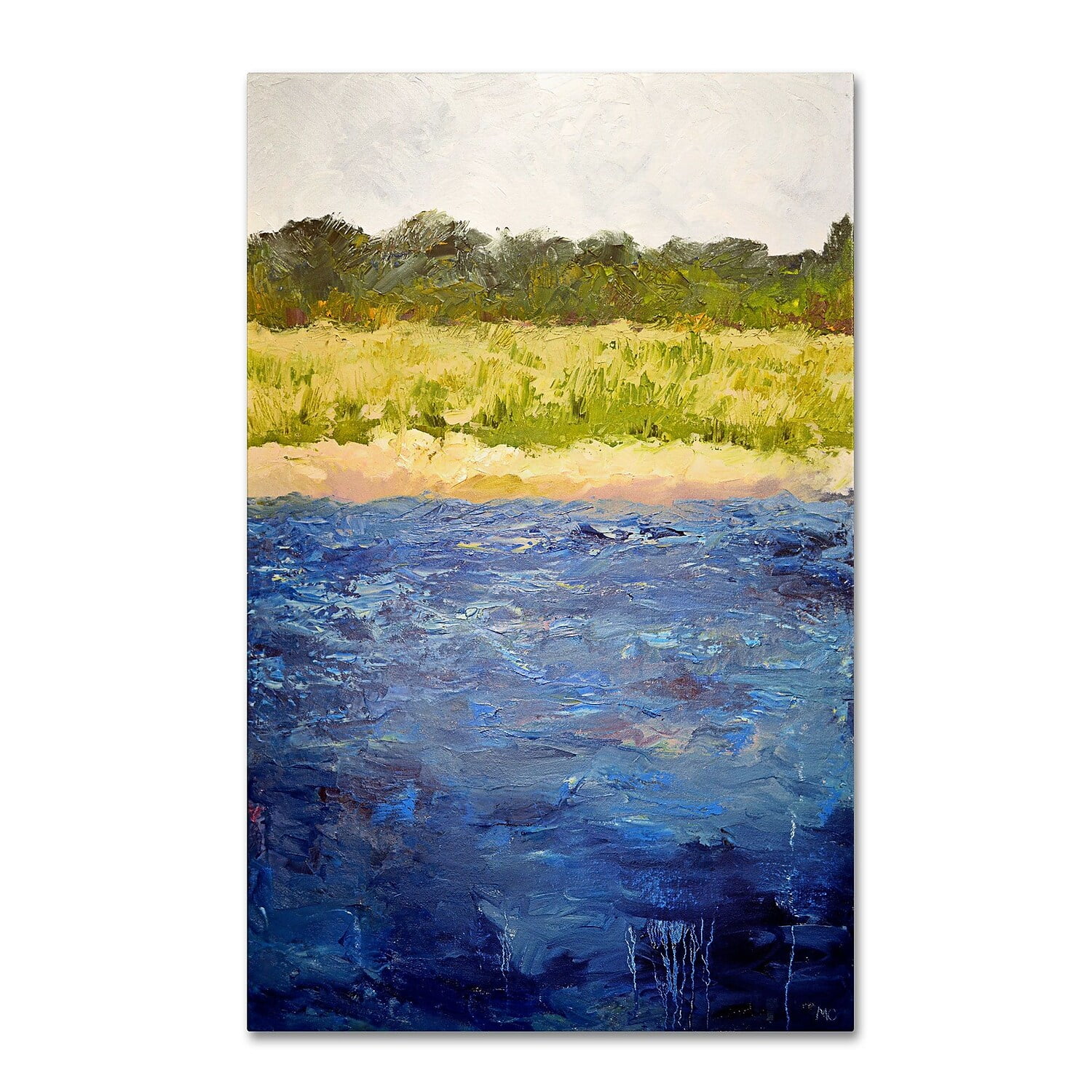 Michelle Calkins Coastal Dunes Blue and Green Canvas Print