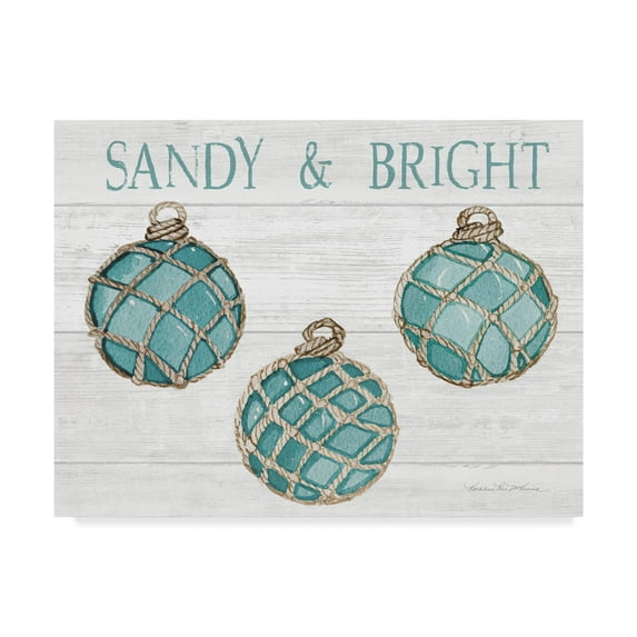 Trademark Fine Art 'Coastal Holiday Ornament VIII Sandy and Bright' Canvas Art by Kathleen Parr McKenna