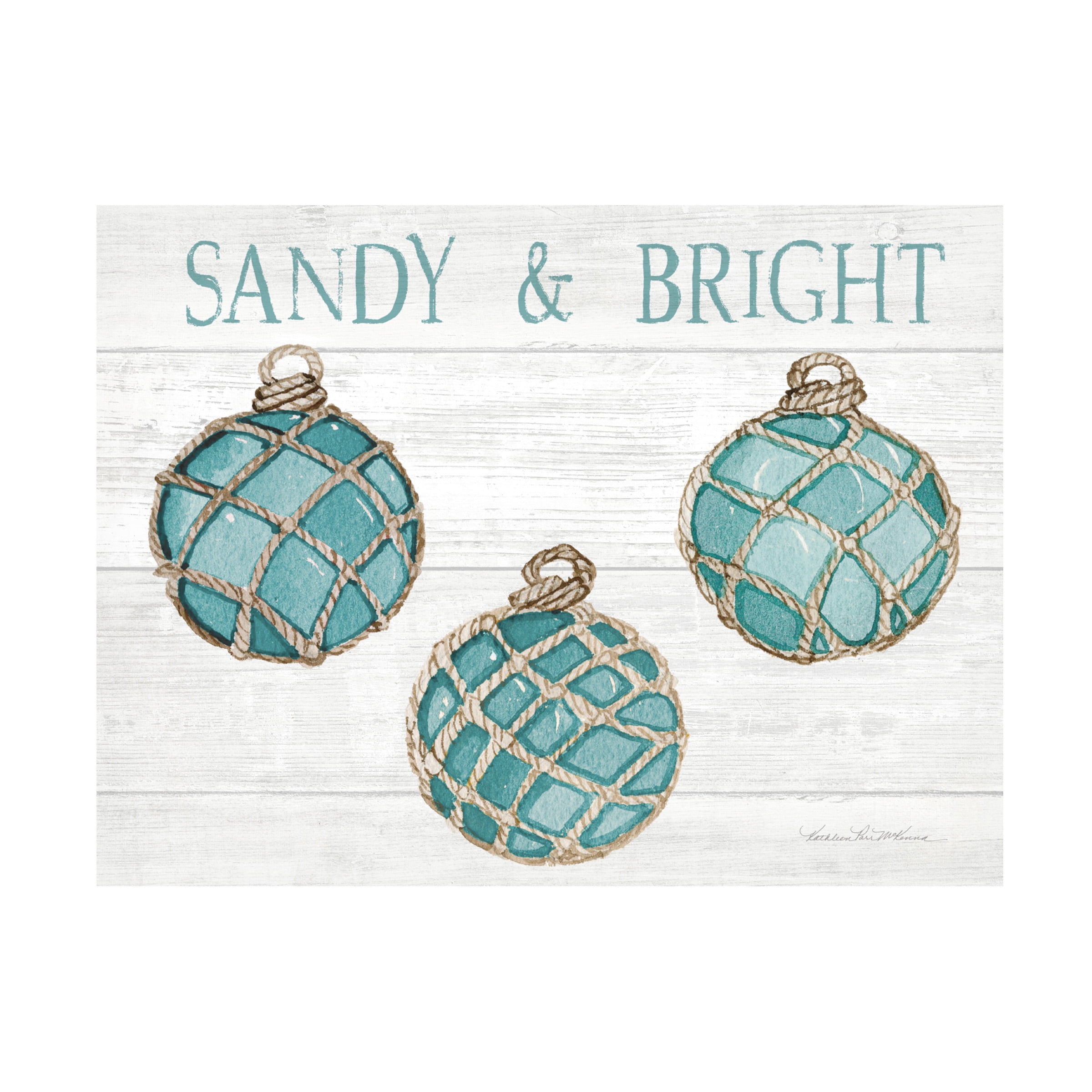 Trademark Fine Art 'Coastal Holiday Ornament VIII Sandy and Bright' Canvas Art by Kathleen Parr McKenna