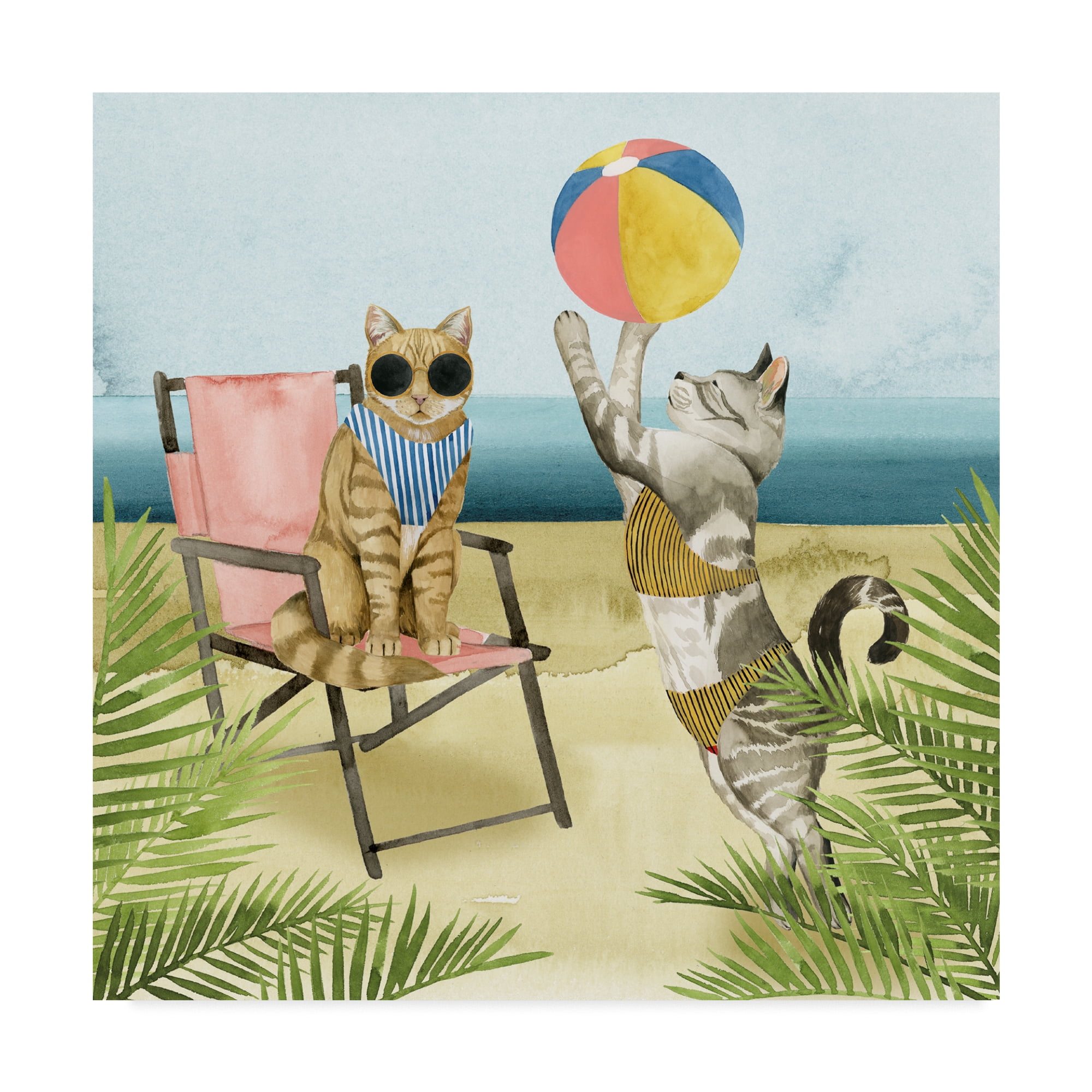Trademark Fine Art 'Coastal Kitties I' Canvas Art by Grace Popp