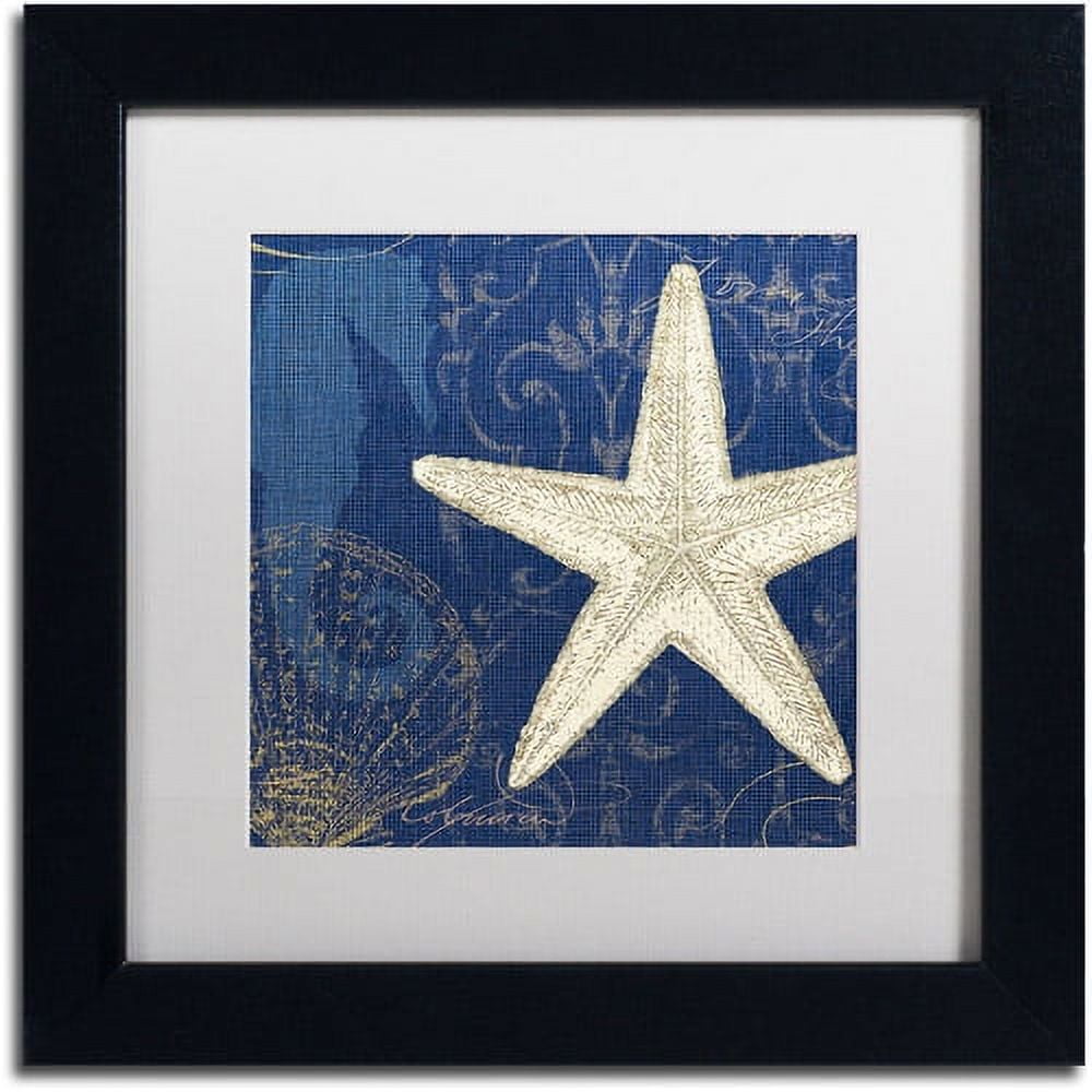 Trademark Fine Art "Coastal Moonlight I Teal" Canvas Art by Pela Studio, White Mat, Black Frame