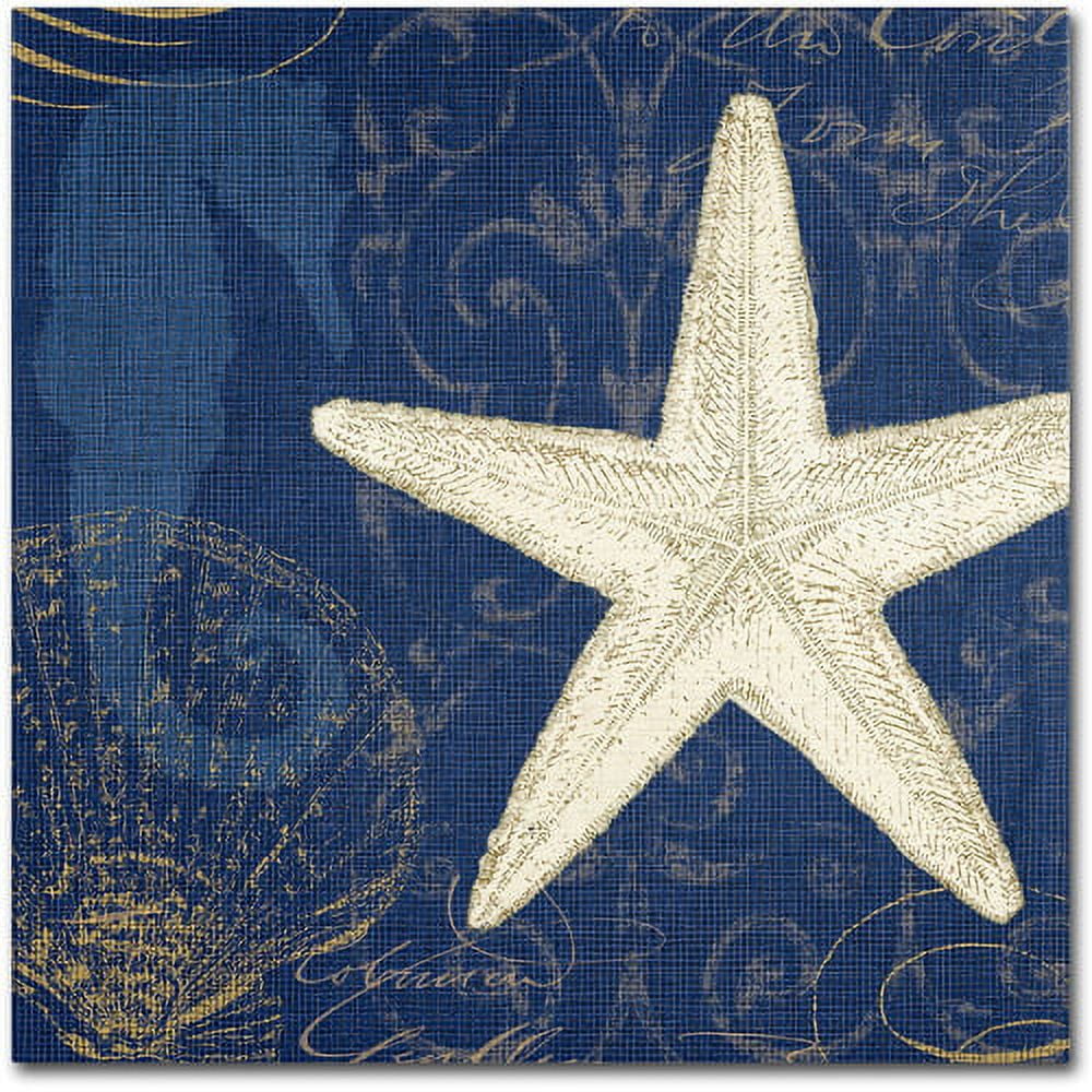 Coastal Moonlight I Teal Canvas Art with Floater Frame