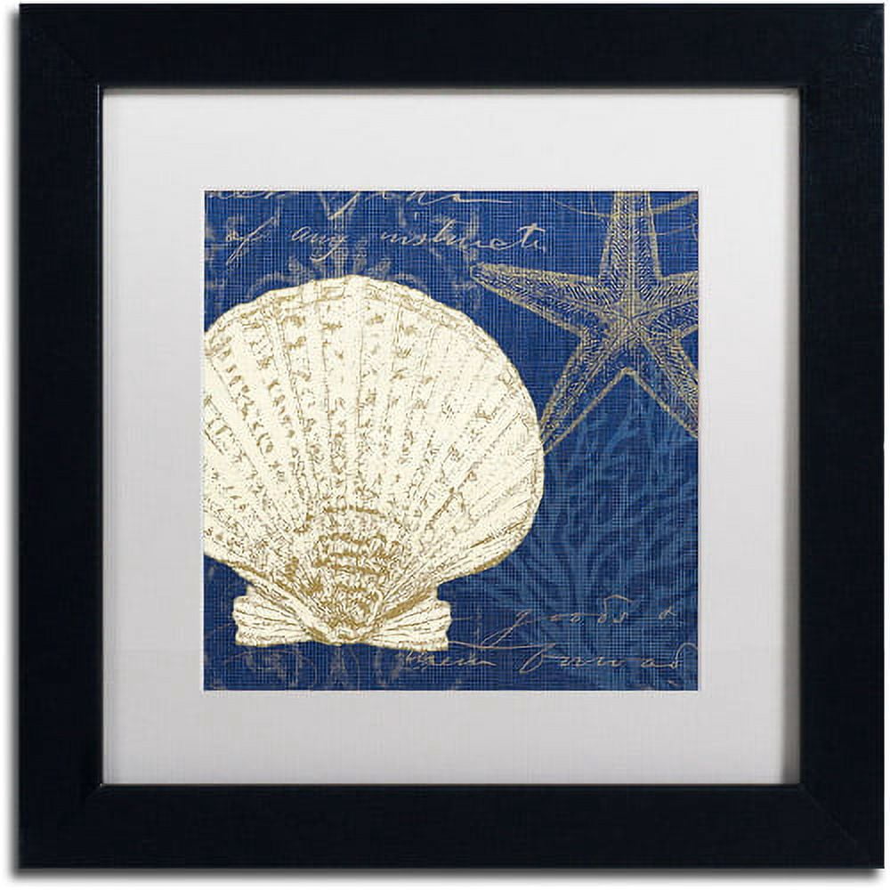 Trademark Fine Art "Coastal Moonlight II Teal" Canvas Art by Pela Studio, White Mat, Black Frame