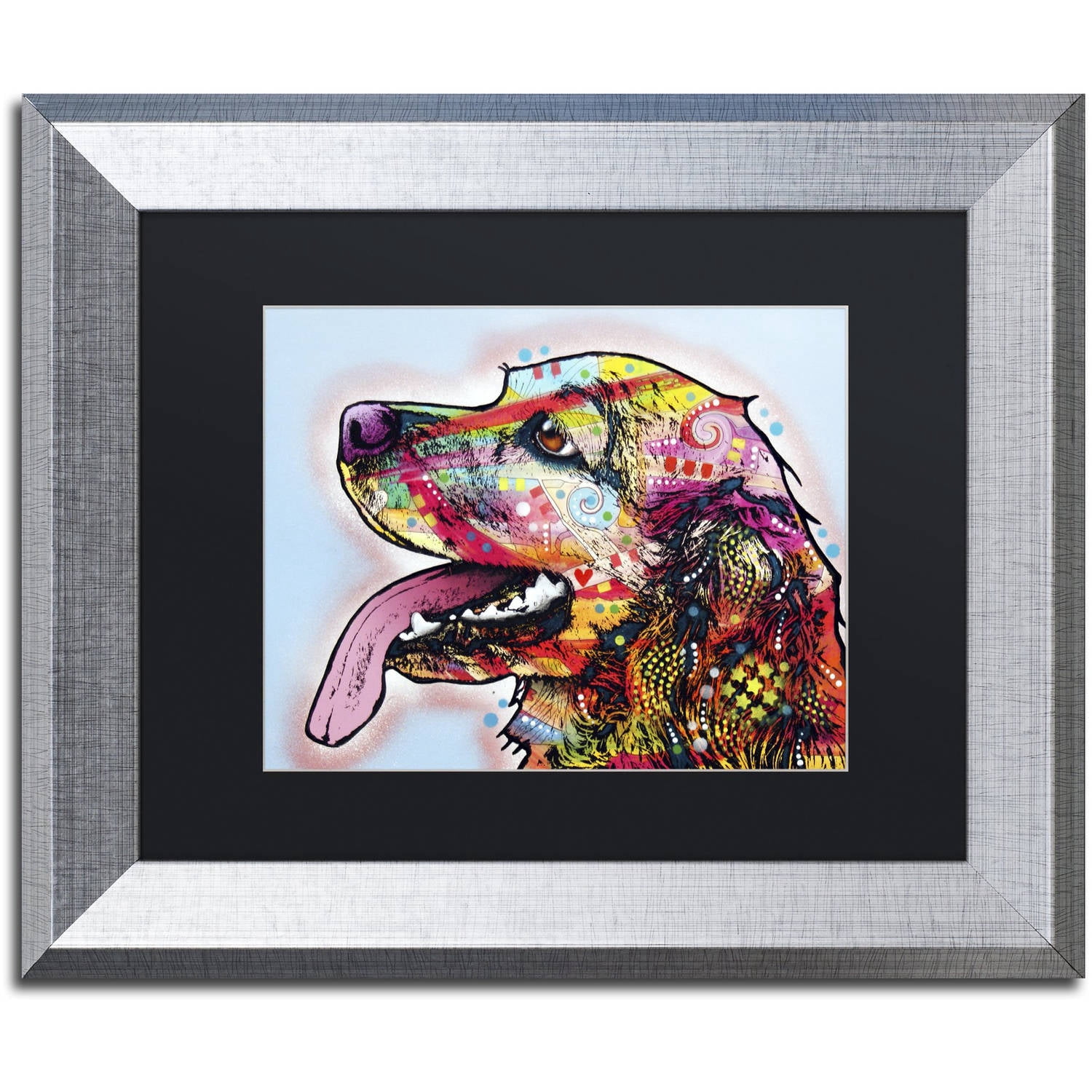Trademark Fine Art "Cocker Spaniel" Canvas Art by Dean Russo, Black Matte, Silver Frame