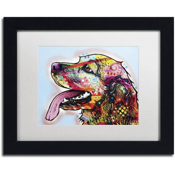Trademark Fine Art "Cocker Spaniel" Canvas Art by Dean Russo, White Matte, Black Frame