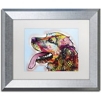 Trademark Fine Art "Cocker Spaniel" Canvas Art by Dean Russo, White Matte, Silver Frame