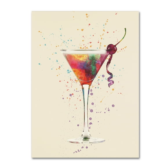 Trademark Fine Art 'Cocktail Drinks Glass Watercolor V' Canvas Art by Michael Tompsett
