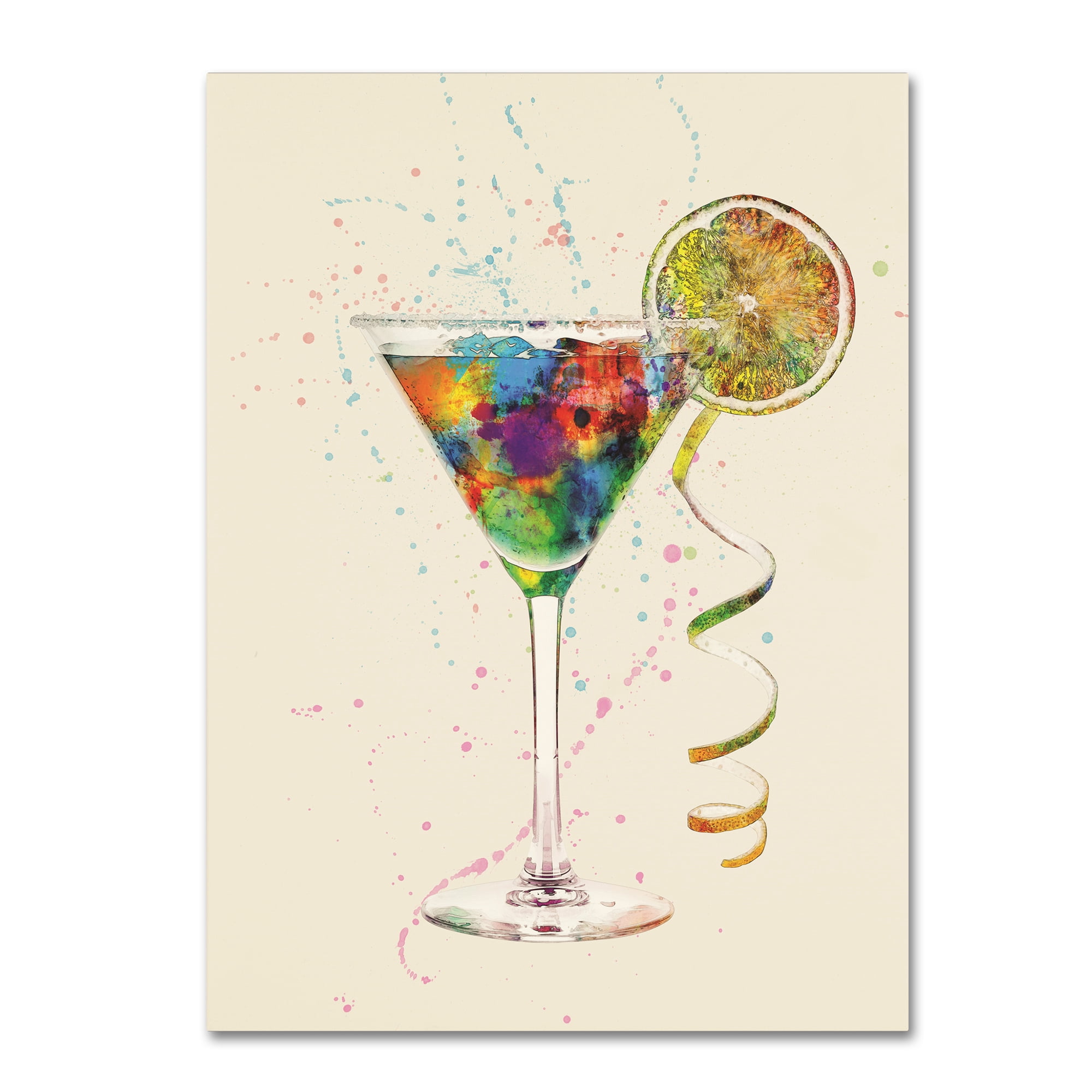 Trademark Fine Art 'Cocktail Drinks Glass Watercolor VIII' Canvas Art by Michael Tompsett