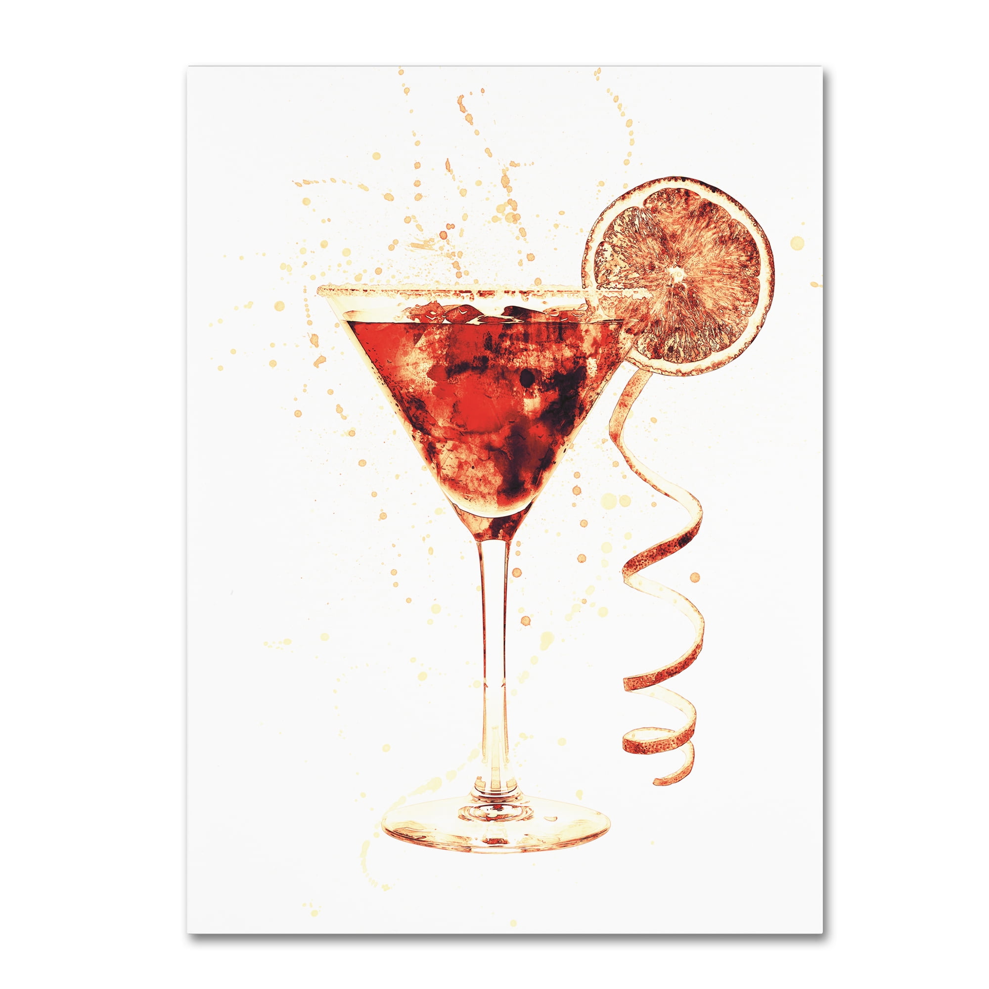 Trademark Fine Art 'Cocktail Drinks Glass Watercolor XI' Canvas Art by Michael Tompsett