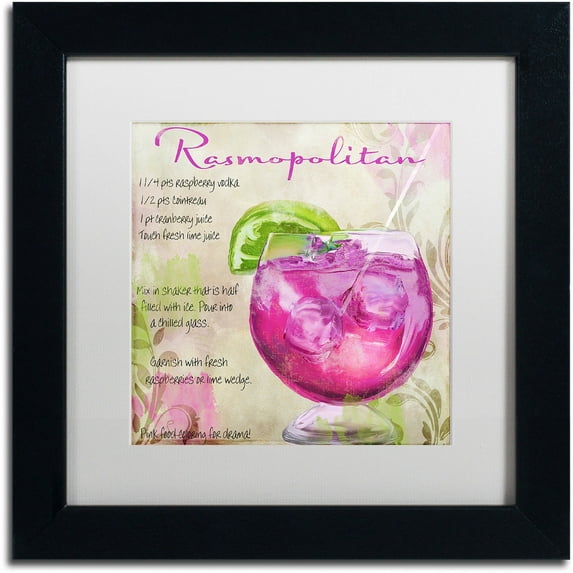 Trademark Fine Art "Cocktail Quartet I" Canvas Art by Color Bakery White Matte, Black Frame