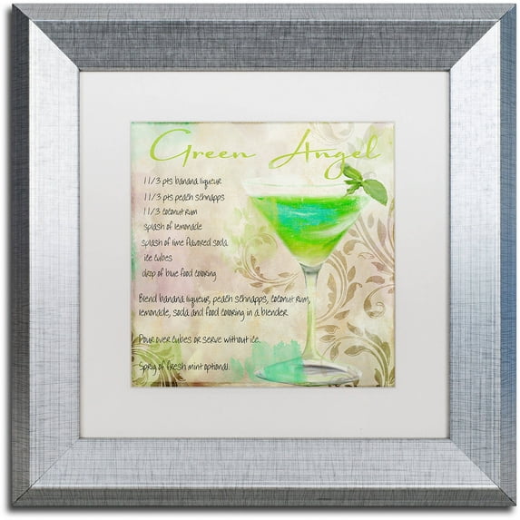 Trademark Fine Art "Cocktail Quartet II" Canvas Art by Color Bakery White Matte, Silver Frame