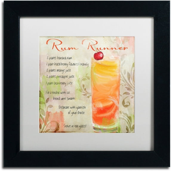 Trademark Fine Art "Cocktail Quartet III" Canvas Art by Color Bakery White Matte, Black Frame