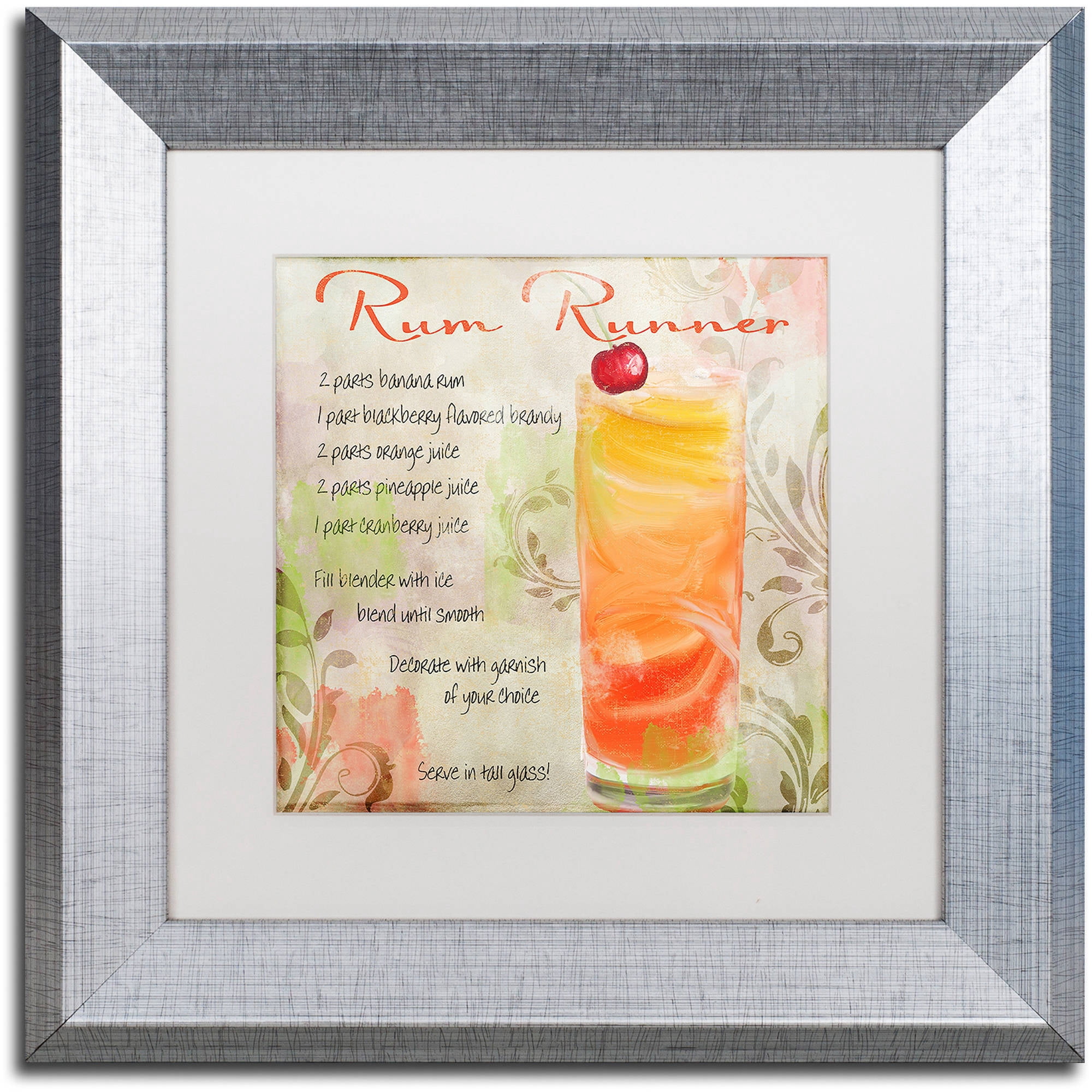 Trademark Fine Art "Cocktail Quartet III" Canvas Art by Color Bakery White Matte, Silver Frame