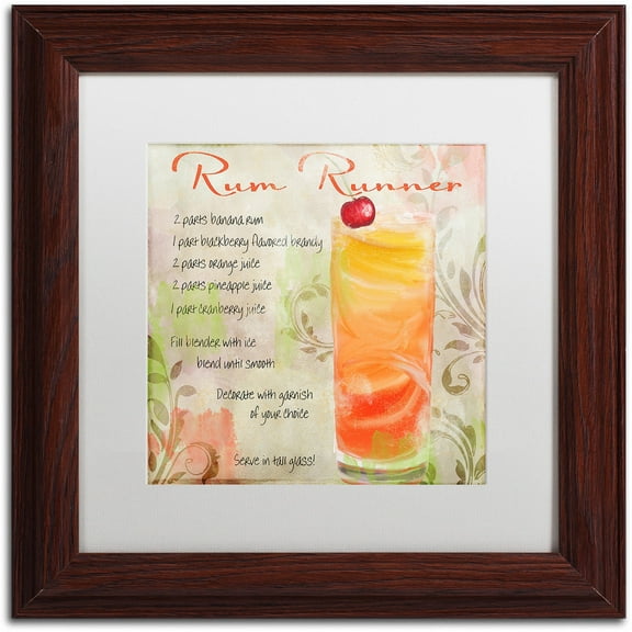 Trademark Fine Art "Cocktail Quartet III" Canvas Art by Color Bakery White Matte, Wood Frame