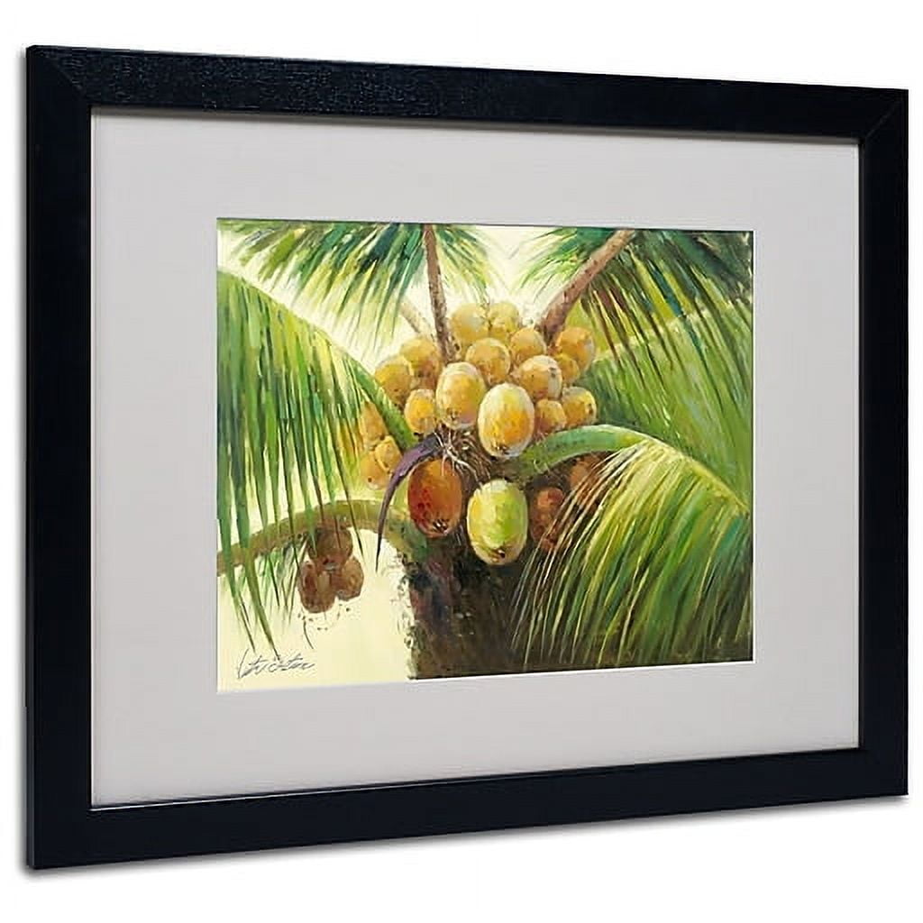 Trademark Fine Art "Coconut Palm II" Canvas Art by Victor Giton, Black Frame