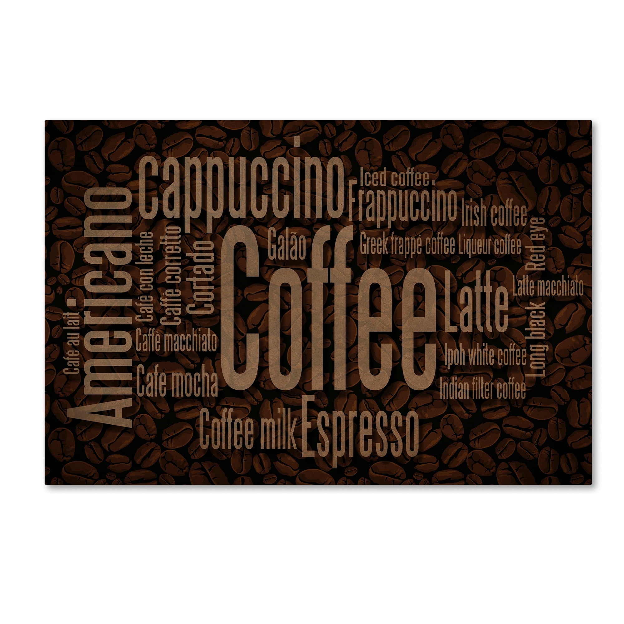 Brown Coffee Collage Canvas Art, 12 x 19