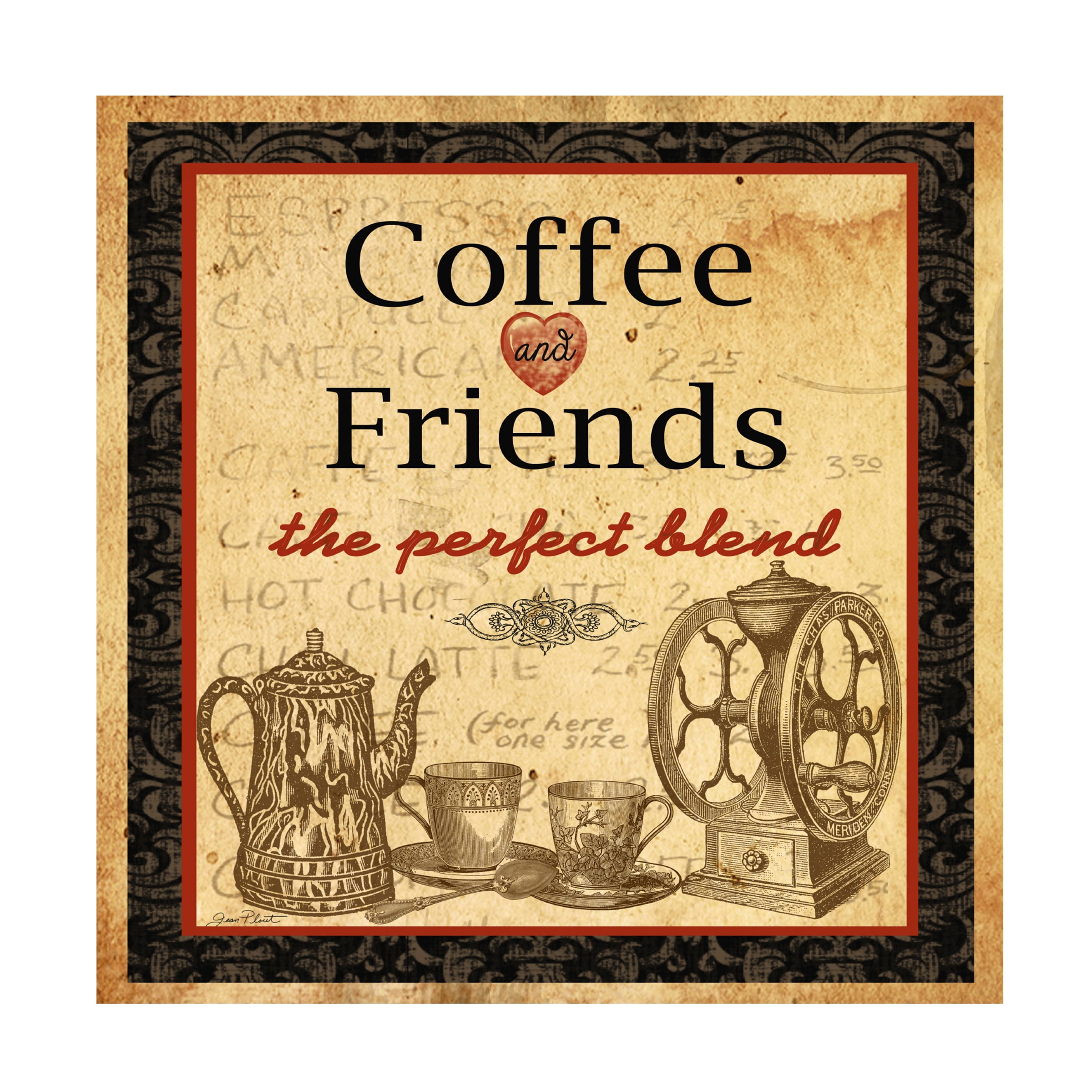 Trademark Fine Art 'Coffee And Friends' Canvas Art by Jean Plout