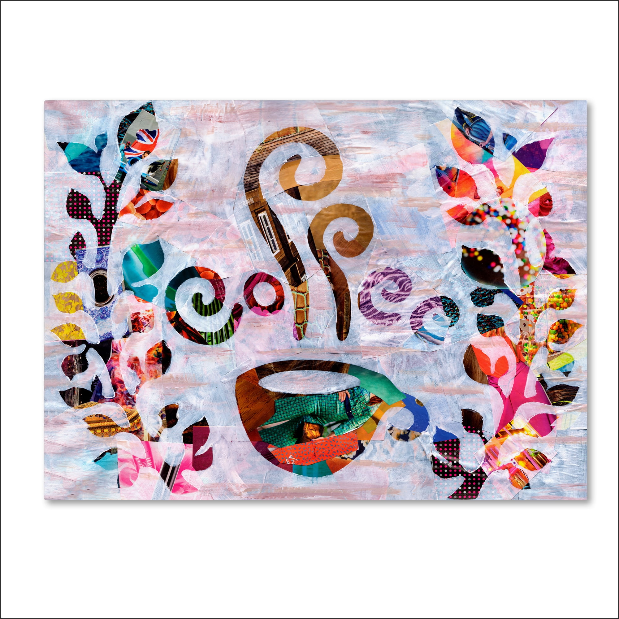 Bold Modern Cuisine Coffee Canvas Art with Wooden Frame