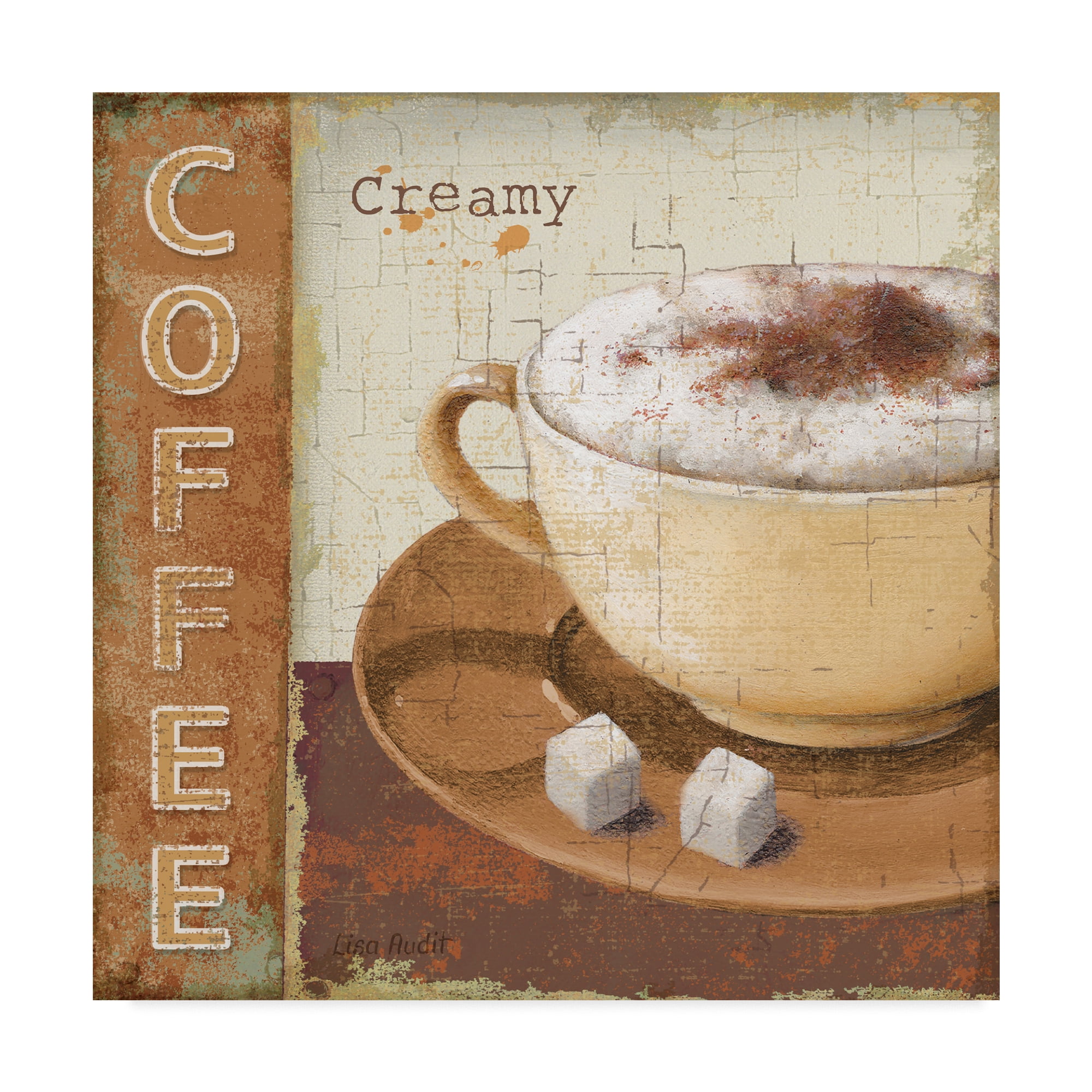 Creamy Coffee with Sugar Cubes Canvas Art