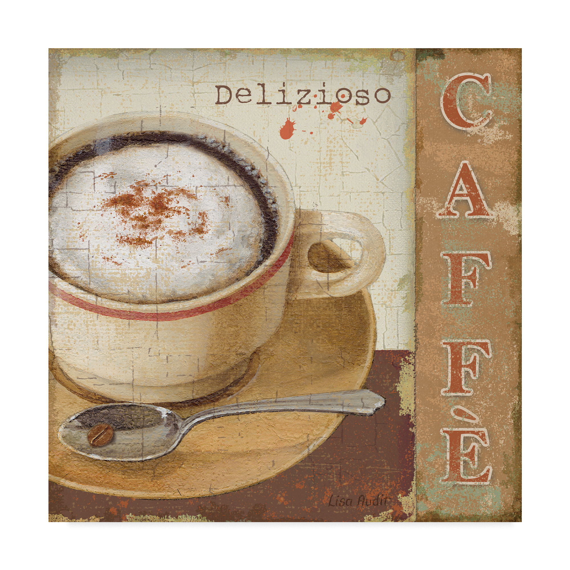 Trademark Fine Art 'Coffee Lovers II' Canvas Art by Lisa Audit
