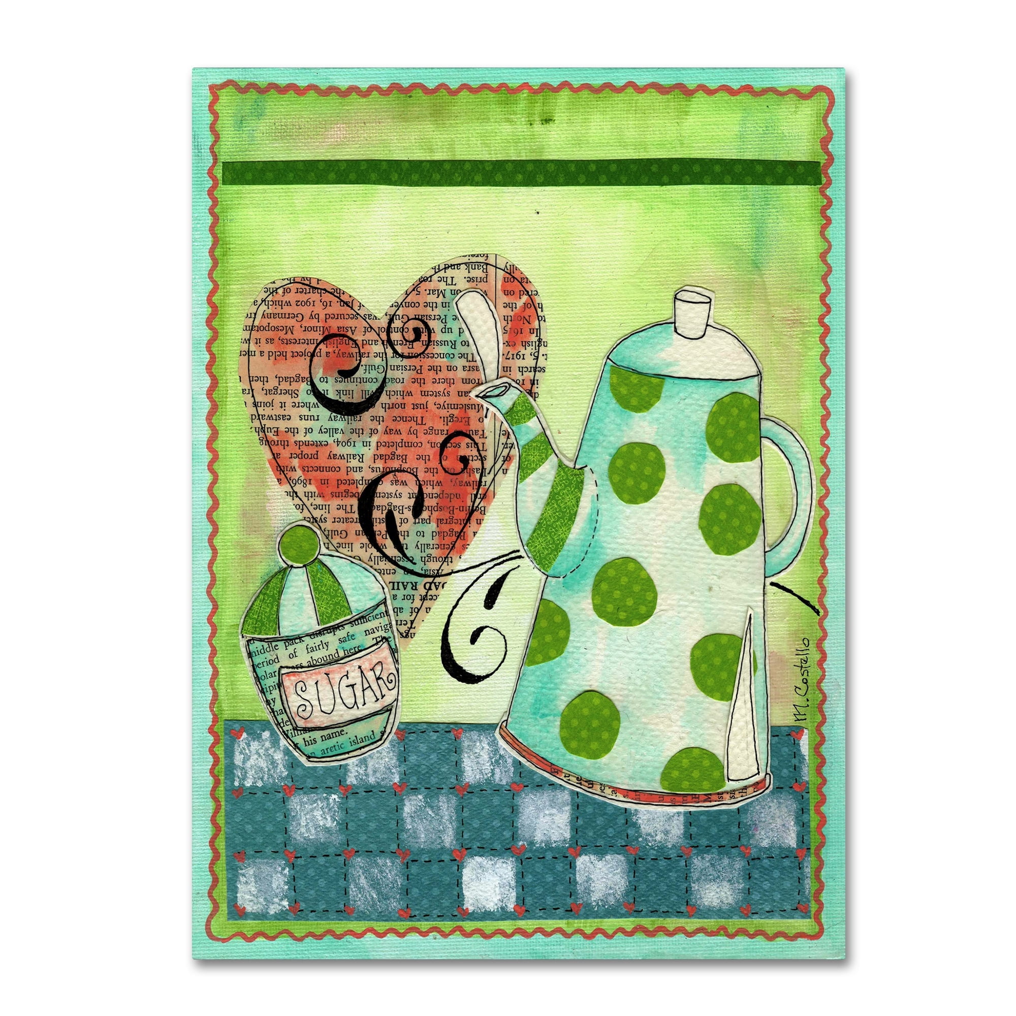 Trademark Fine Art 'Coffee Time Too' Canvas Art by Maureen Lisa Costello