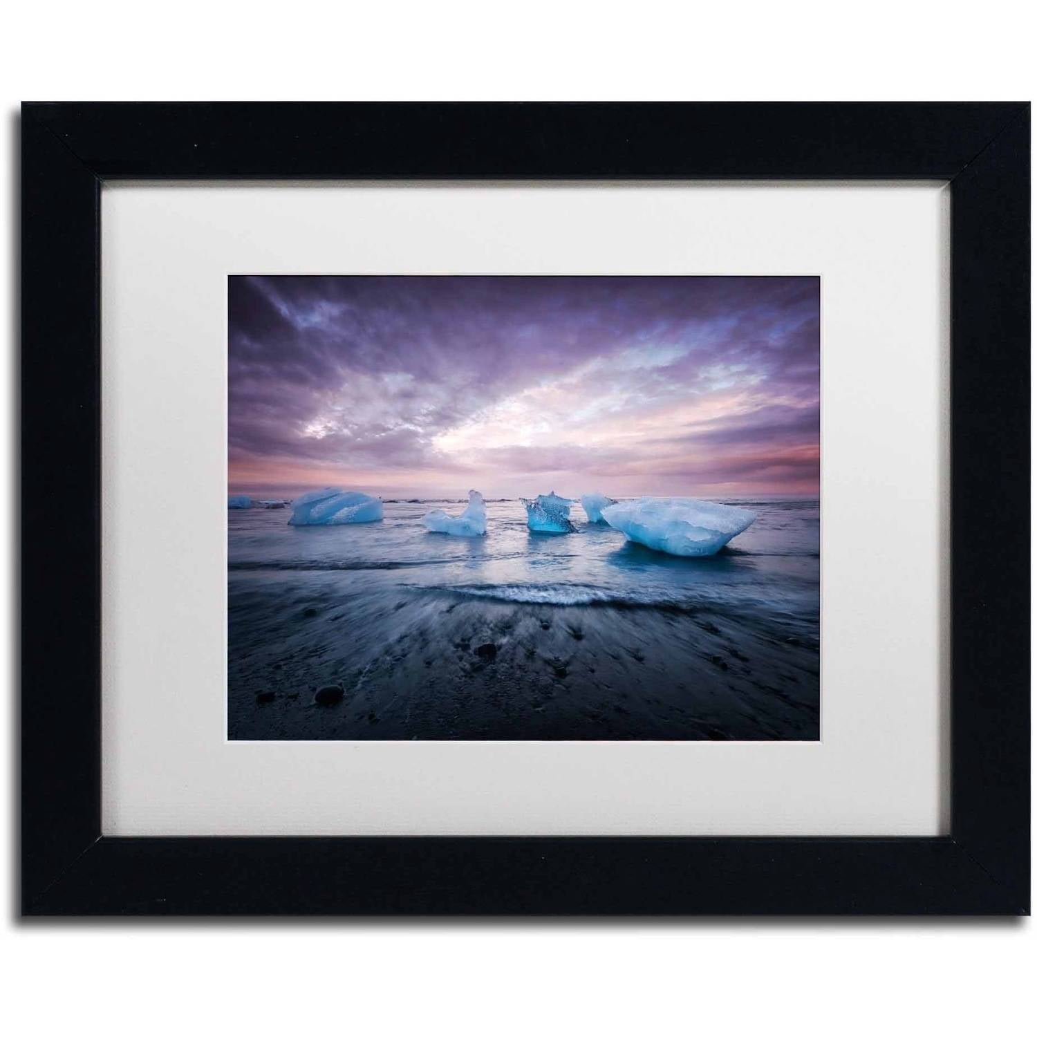 Trademark Fine Art 'Cold Evening in Iceland' Canvas Art by Philippe Sainte-Laudy, White Matte, Black Frame